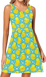 Women's Summer Dresses Beach Casual Sleeveless Tank Loose Sundress with Pocket - Buy now