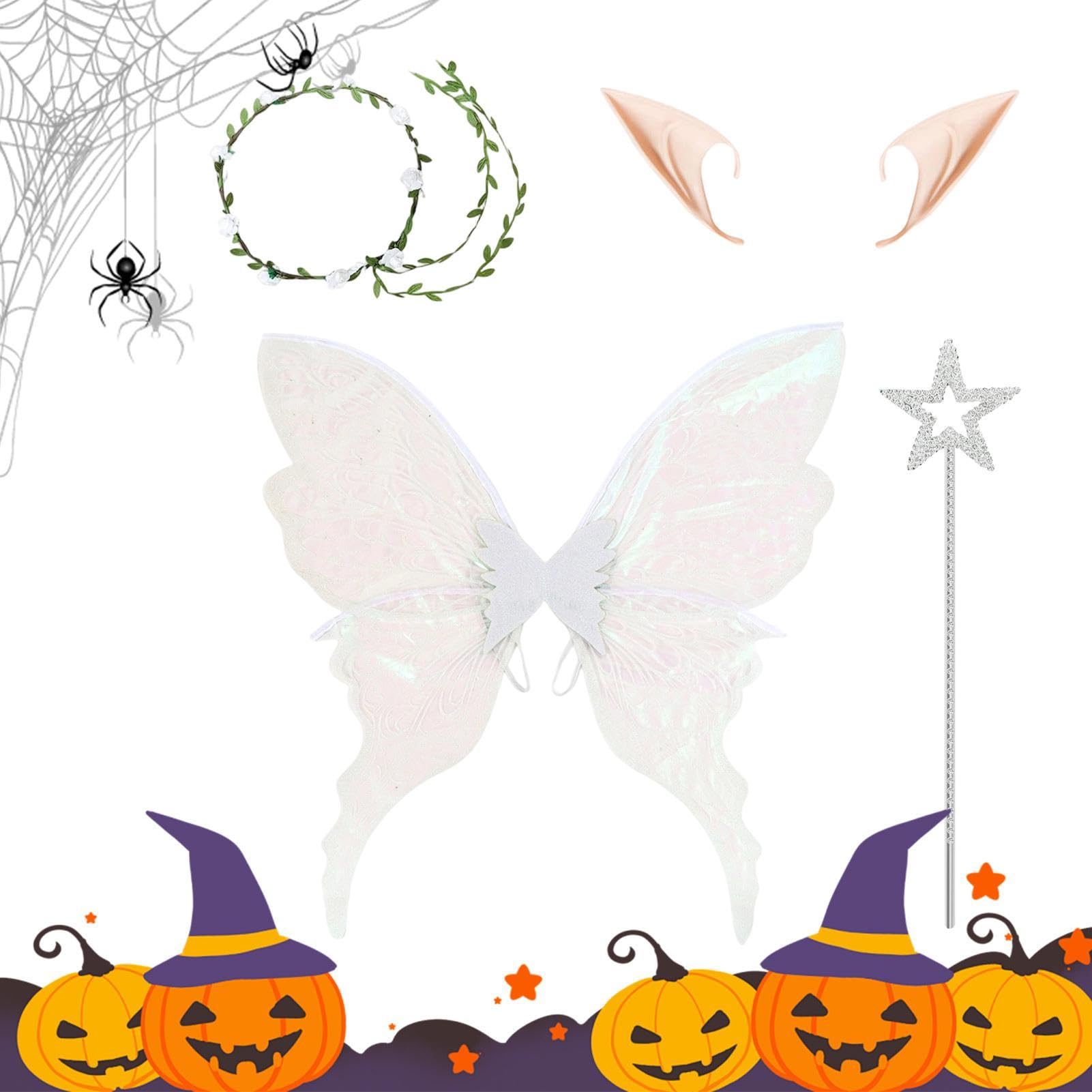 Alas de ángel para cosplay de Halloween y disfraz de hada mariposa infantil 8