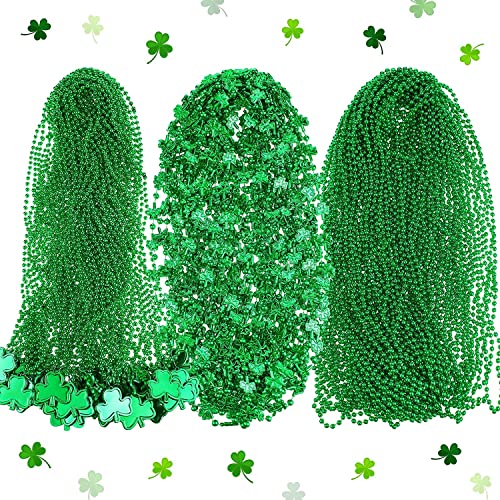 Kit accessoires Saint Patrick et collier perles trèfle pour défilé irlandais