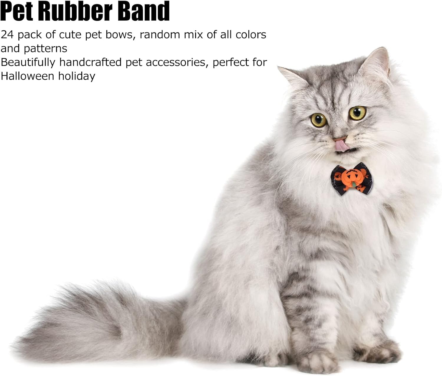 24 Pieces Halloween Dog Hair Bows with Rubber Bands Small Dog Grooming Bows for Dogs Puppy Cat Pet Hair Accessories 4