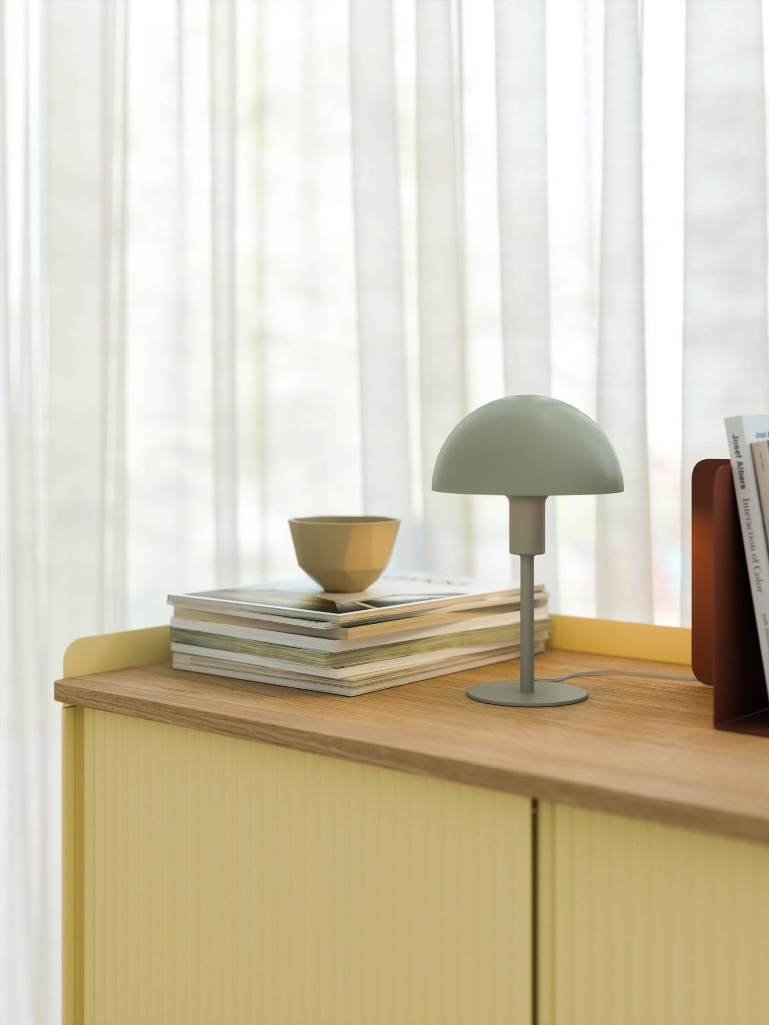 Nordlux ELLEN MINI Tischlampe im 2er-Set – Skandinavisches Design, E14 Fassung (max. 40W), Schalter am Kabel, Staubgrün – Platzsparend & Perfekt für Regale, Fensterbänke & Kinderzimmer