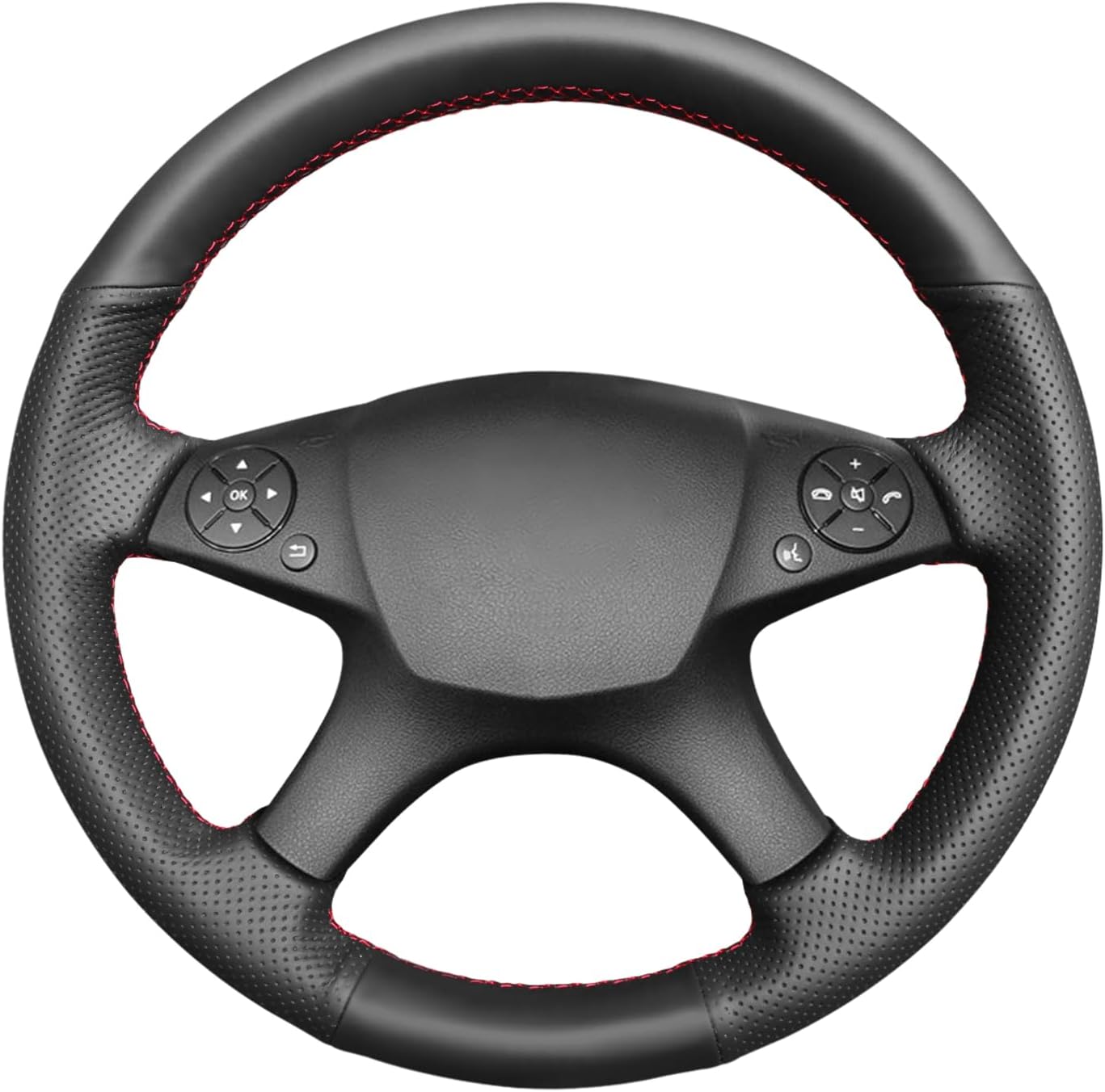 MEWANT Steering Wheel Cover for Mercedes-Benz W204 C-Class 2007-2010 C280 C230 C180 C260 C200 C300 / Accessories for Mercedes Benz W204 C-Class