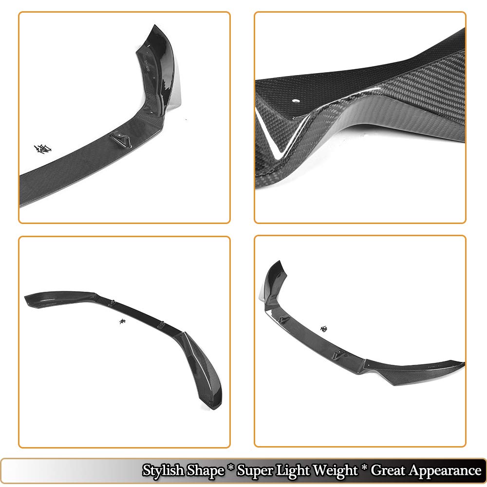 Yucss Se Adapta A Audi A4 B8 Sline S4 Sedan 2009-2012 Fibra De Carbono CF CF Chin Spoiler Parachoques Divisores Labio Delantero, No Apto Para A4 Base