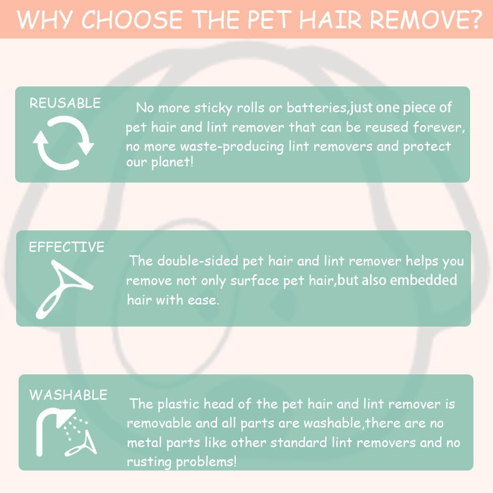 Pet Hair Remover for Carpet Reusable Pet Hair Remover Brush Portable Brush for Sofa Car Furniture Stairs Pet Bed Portable Carpet Brush - Image 4