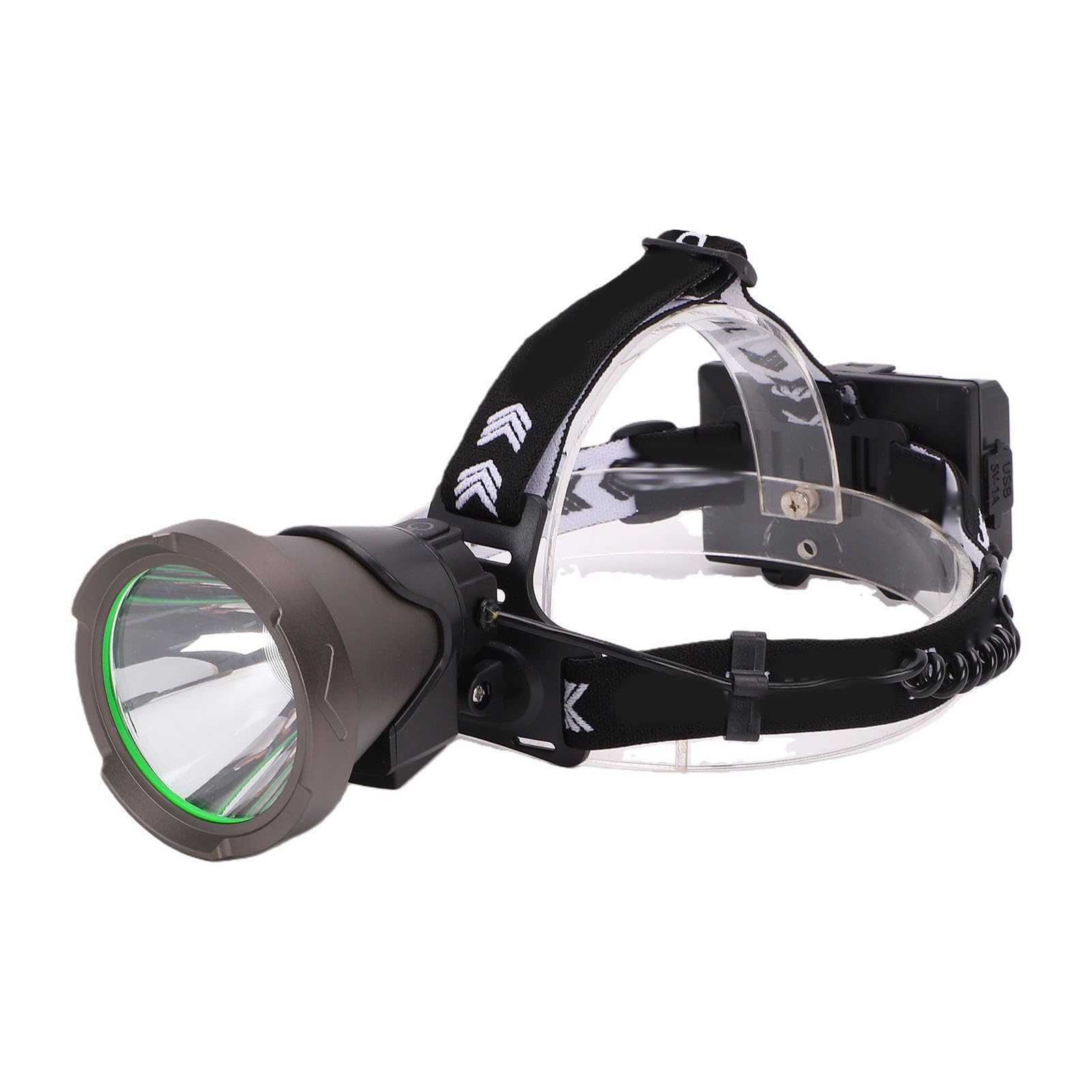 Cosiki Lampada Frontale Ricaricabile a LED USB Ad Alta Potenza Comoda Regolabile per Campeggio Escursionismo Pesca Lega di Alluminio
