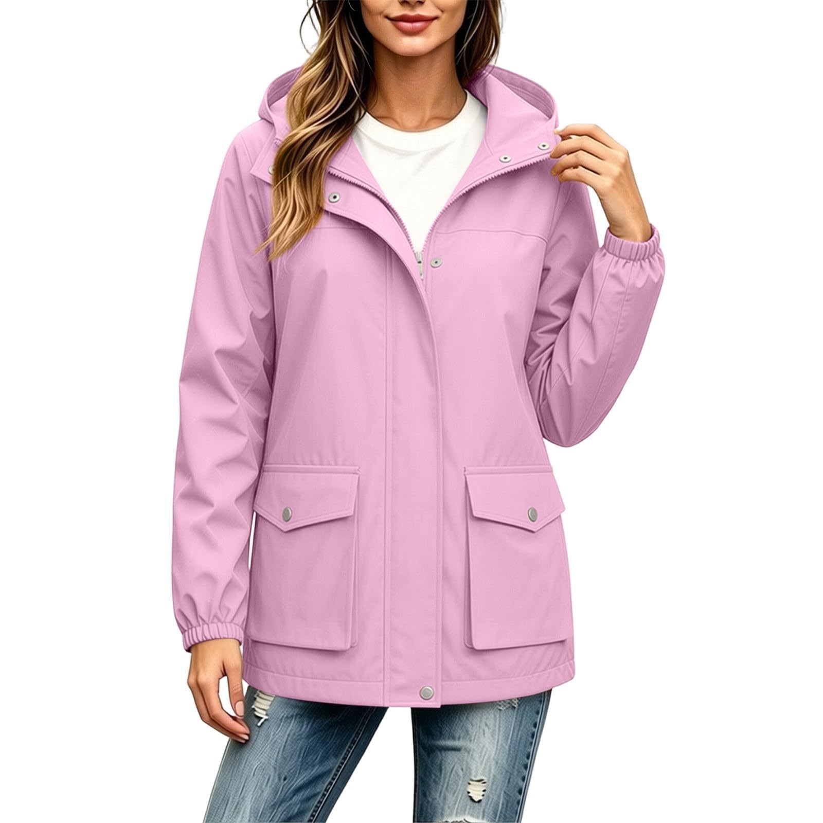 Chubasquero transpirable para mujer, chaqueta con capucha para mujer