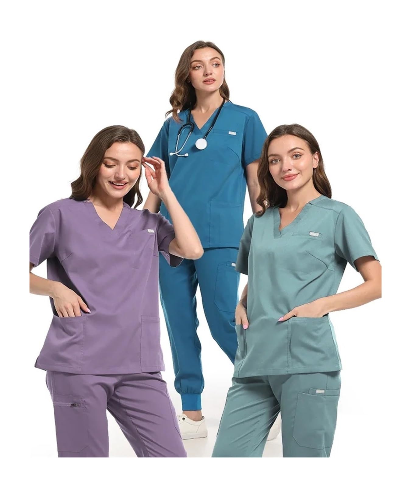 Divisa Da Infermiera Scrub uniforme da sala operatoria Scrub da lavoro ospedaliero Set Forniture mediche Tuta da lavoro for chirurgia dentale da infermiere Per Cosmetologia E Assistenza Sanitaria(Burg