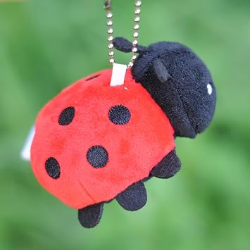 JIANEEXSQ Cute Realistic Ladybug Insect Stuffed Animal Plush Toy, Lifelike Ladybug Plush Doll, Backpack Handbag Pendant Gift