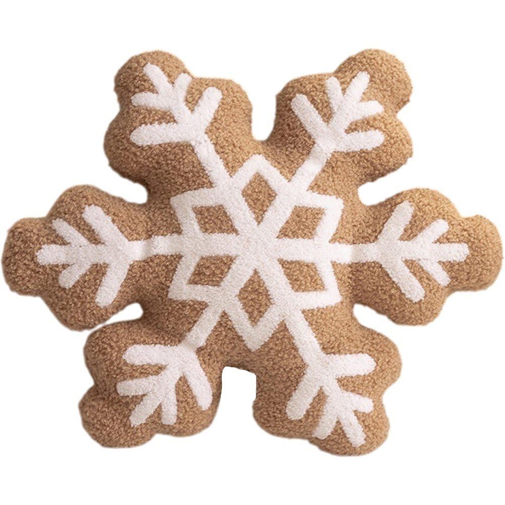 Coussin flocon de neige décoratif et doux pour lit ou canapé de salon