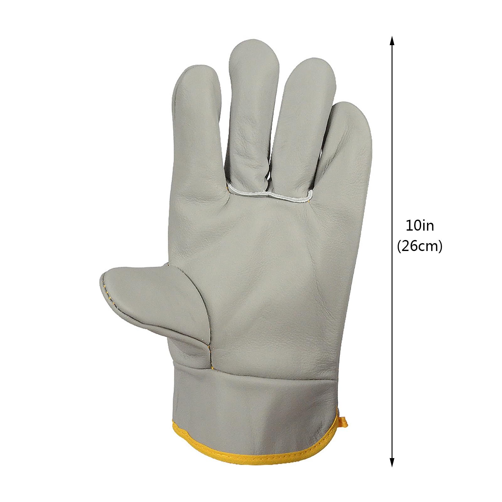 Schweißerhandschuhe Aus Verdicktem Rindsleder, Abriebfeste Handschuhe, Baumwollfutter, Arbeitshandschuhe für BBQ & Backofen