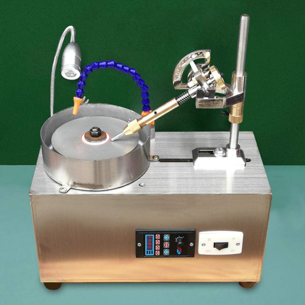 110v Gem Faceting Grinding Machine 180w&3000rpm Jewelry Flat Grinder Polisher Rock Polisher Polishing Tool Jewel Angle Polisher for Jewelry Jade Gem Precious Metal Polisher