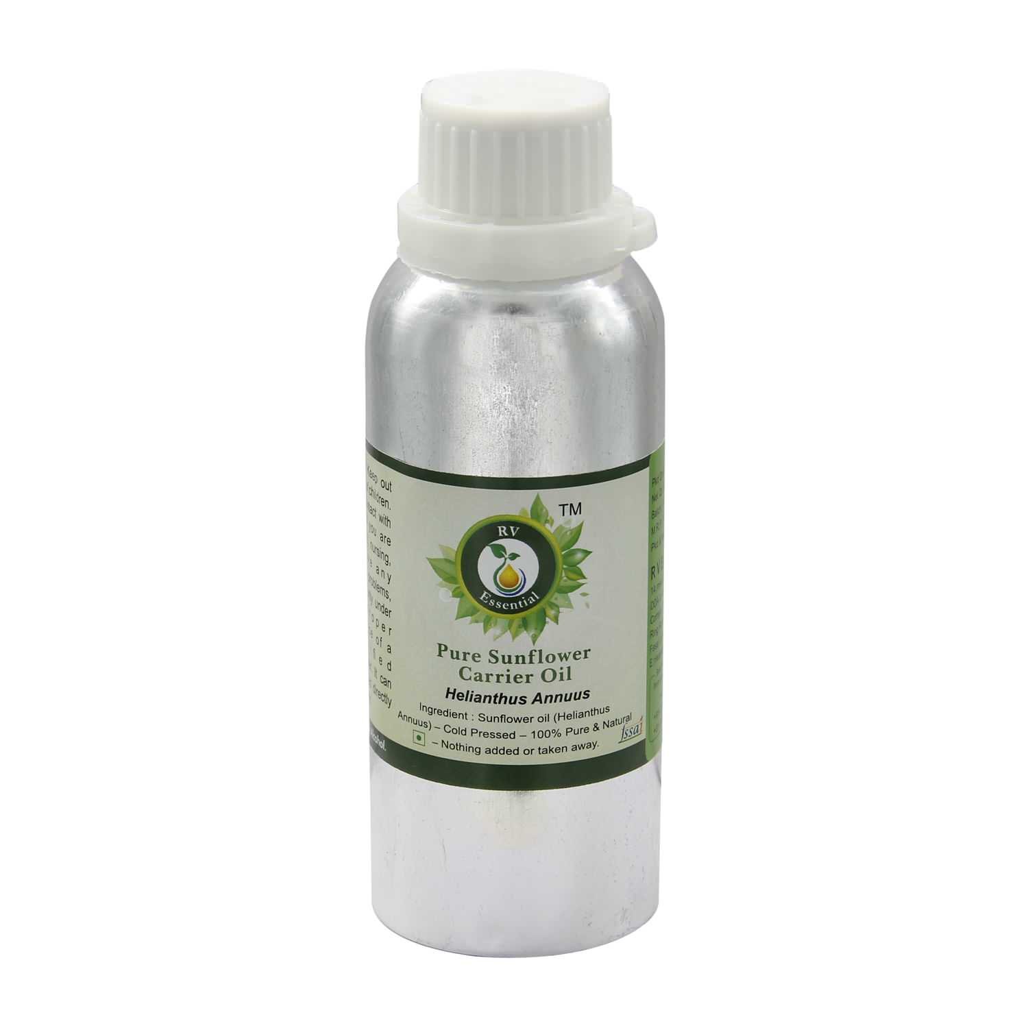 R V Essential Pure Sunflower Carrier Oil 1250ml (42oz)- Helianthus Annuus (100% Pure and Natural Cold Pressed)
