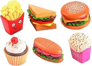 Abaodam 6 Peças De Brinquedos De Decoração Simulação De Comida Pão Falso Modelos De Comida Adereços De Fotografia De Pão Modelos De Hambúrguer Artificial Hambúrgueres Artificiais