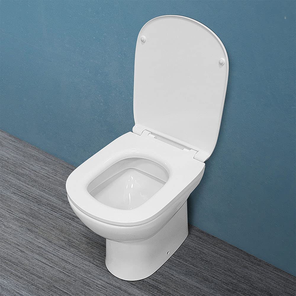 Inbagno Copriwater Sedile WC Dolomite Gemma 2 con Chiusura Ammortizzata, in Duroplast Bianco