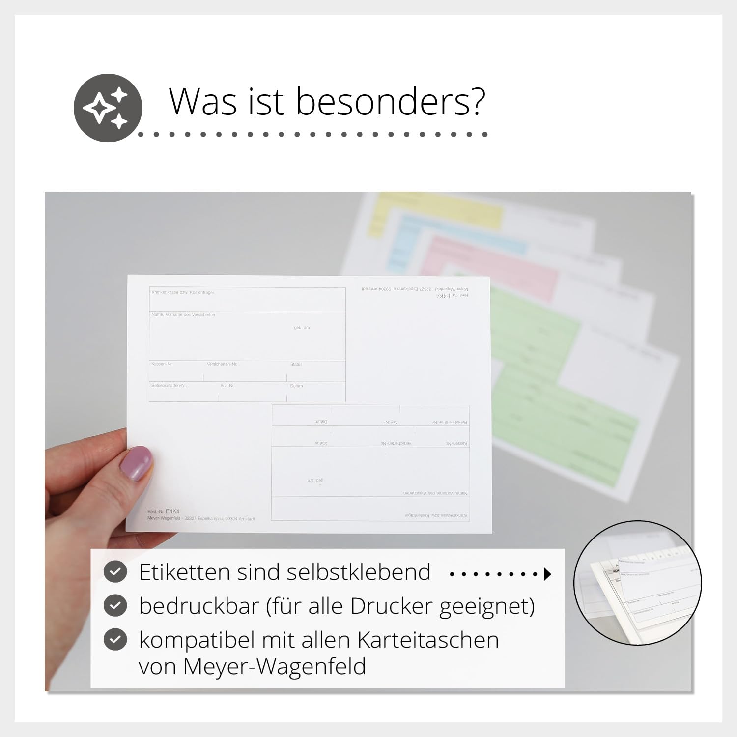 Adressfeldetiketten für Praxisformulare Patientenkartei | 500 Stück | Weiß