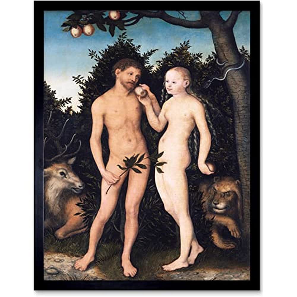 Lucas Cranach The Elder Adam Und Eva Im Paradies Sundenfall Unframed Wall Art Print Poster Home Decor Premium