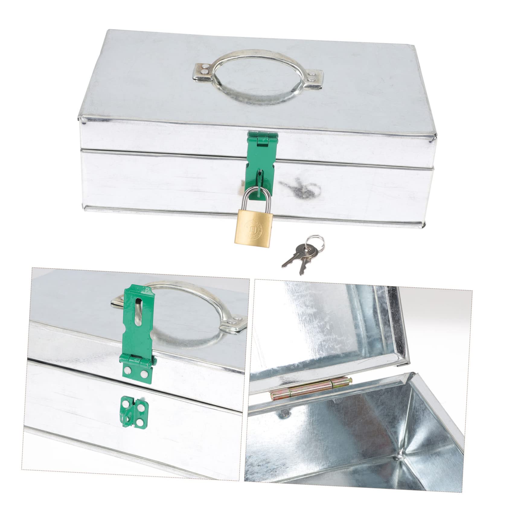 SHINEOFI Scatola Stoccaggio per Giardino Ferro Serratura Organizer Pratico e Resistente per Giardinaggio Dimensioni Capacità Ampia e Facile da Trasportare