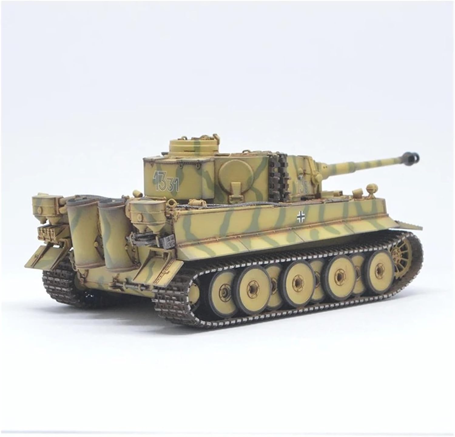 Realistic Tank 1:72 Scale for WWII Tiger 1331 Tracks Tank Model Kit Static Die Casting Collectible Ornaments Static Tank Model
