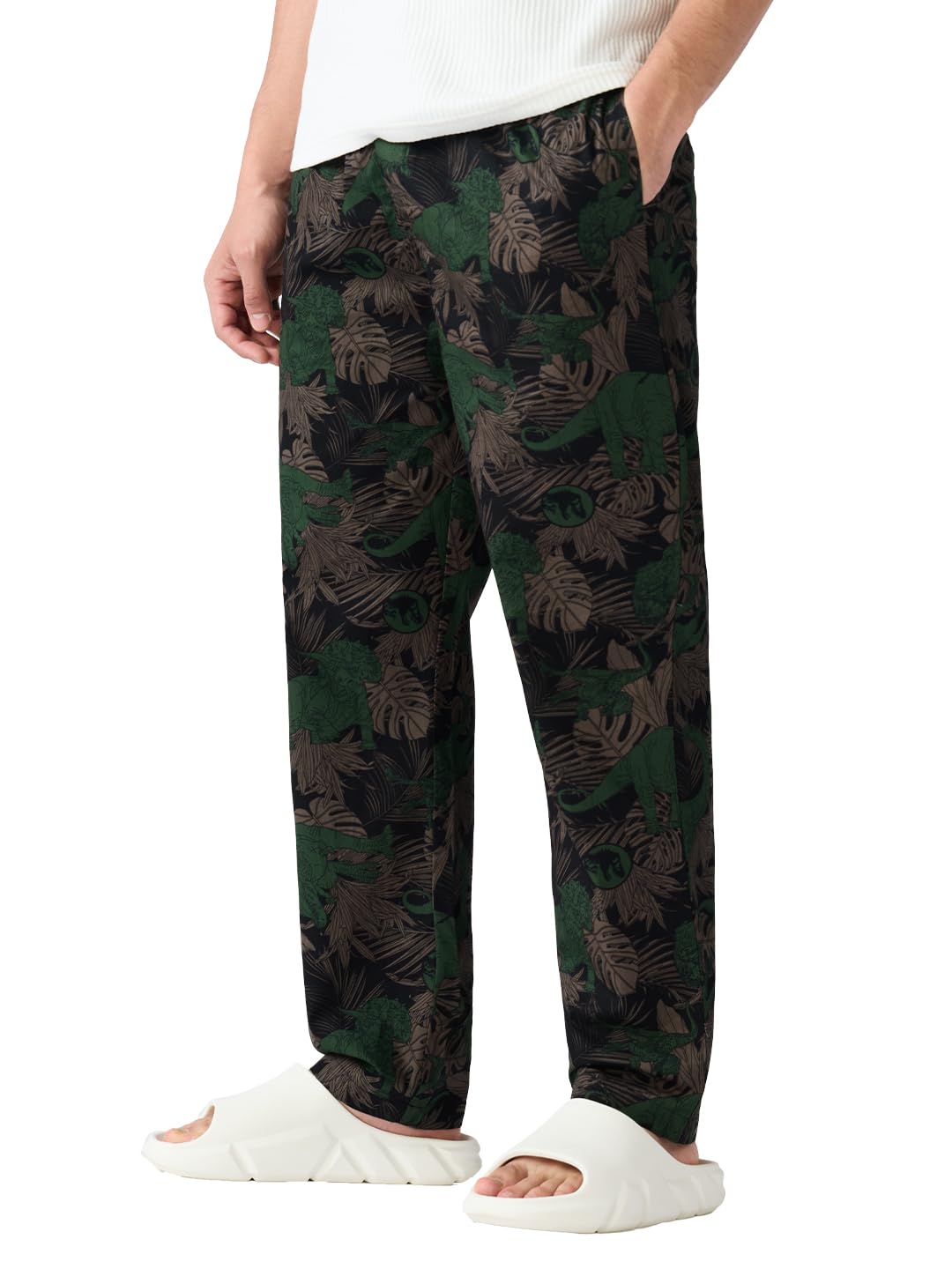 the souled store Jurassic World: Escape Men and Boys Black All Over Printed Cotton Regular Fit Pajamas-picture-34