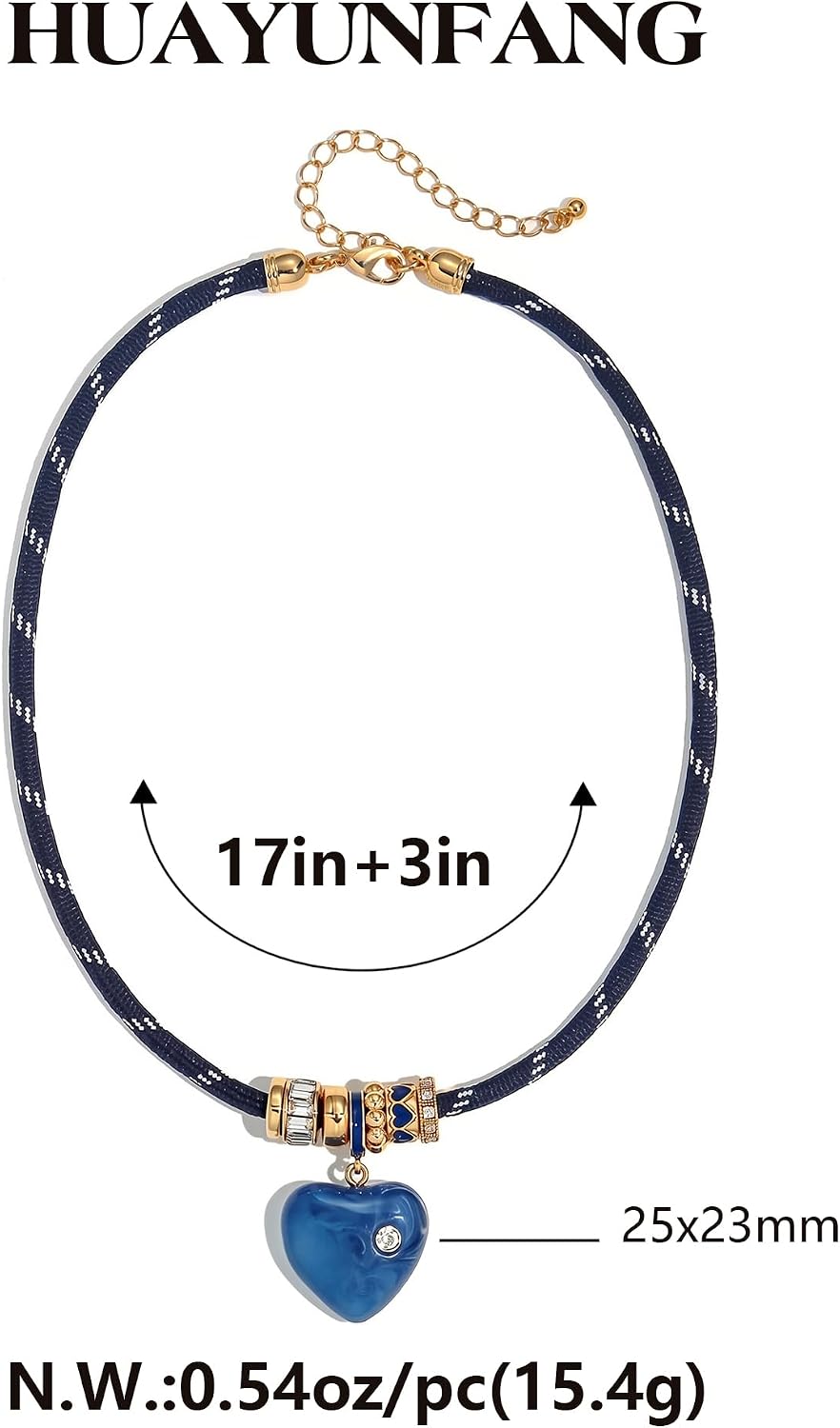 Paracord Rope Cord Choker Necklace Women with Heart Pendant