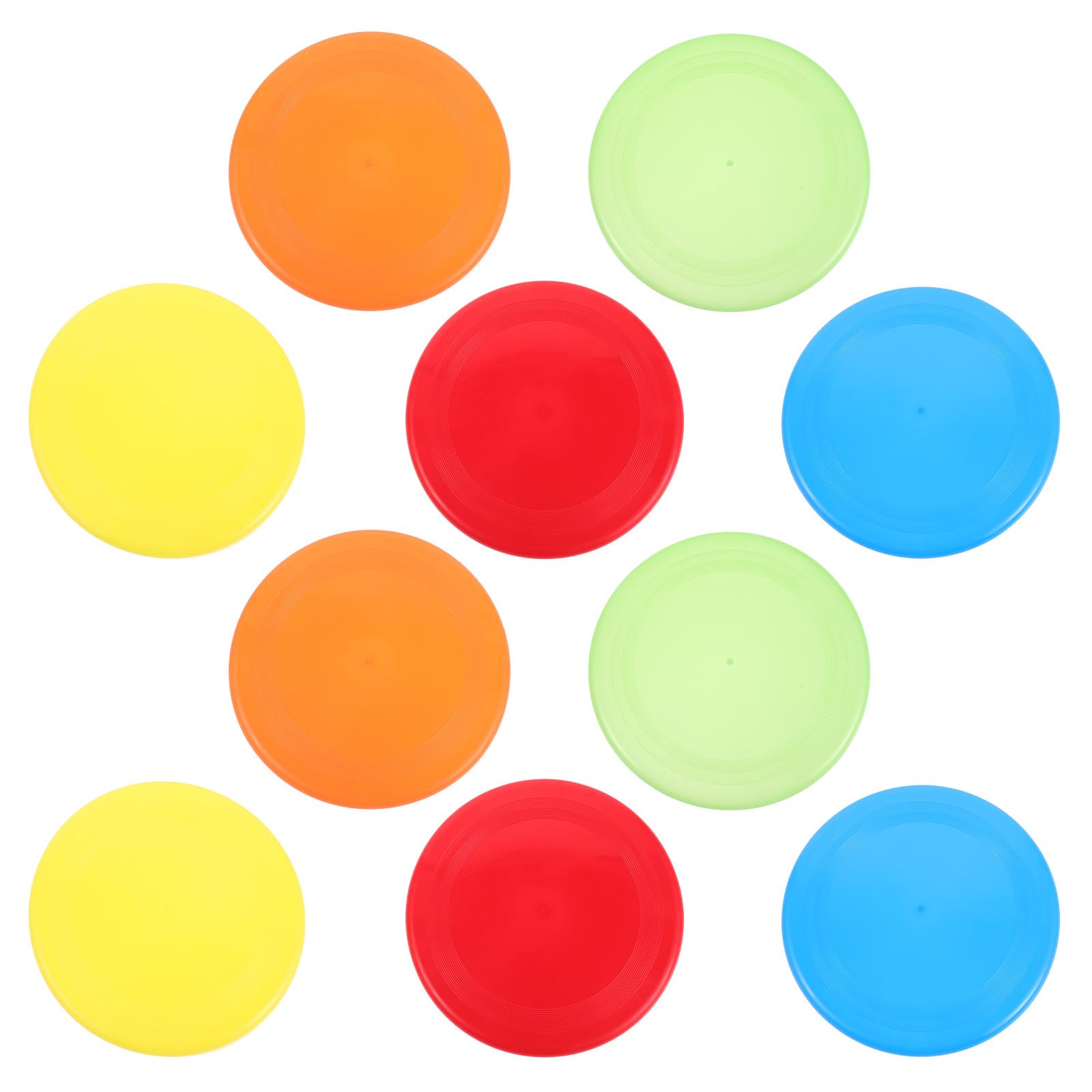 Alipis Lot de 10 disques Volants de Sport - Fournitures pour activités de Plein air en Famille - Soucoupe Volante en Plastique colorée - Jouets Ronds en Plastique de 23 cm pour Jeux de Plage