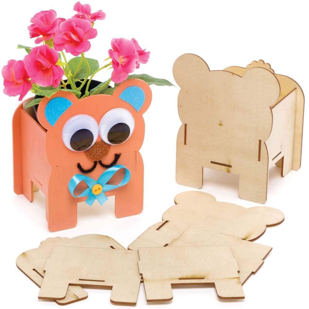 Baker Ross FE375 Vaso Di Legno A Forma Di Cane Da Decorare - Confezione Da 3, Attività Creativa Per Bambini - 2