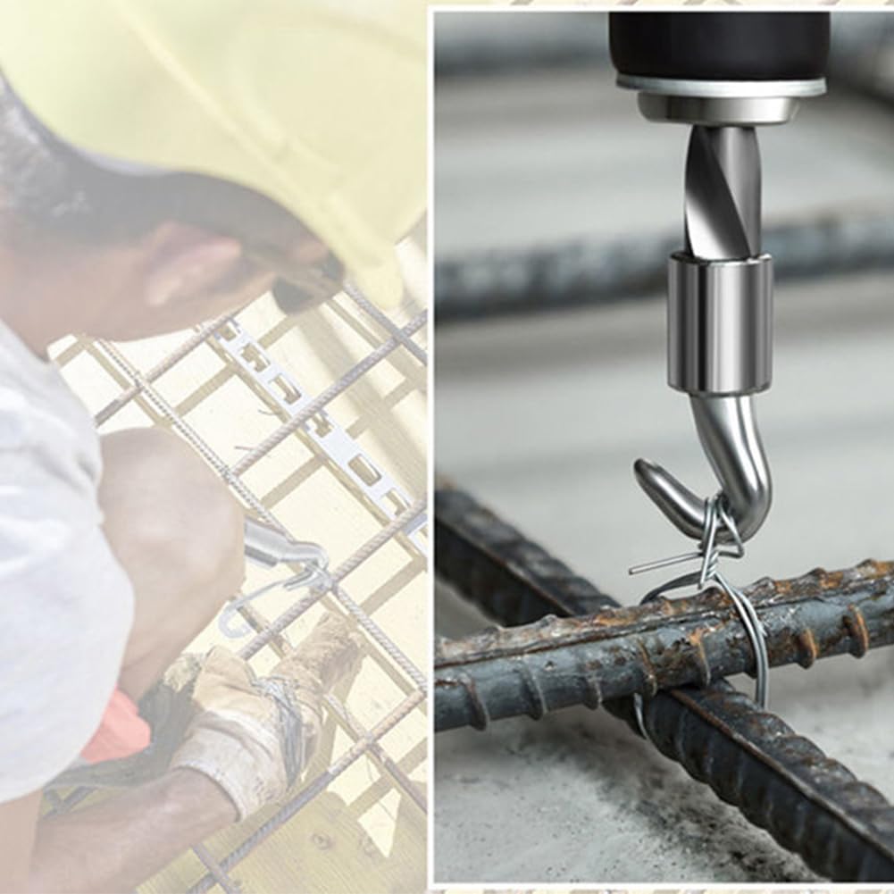 Gancho Retráctil Semi Rebar Wire Twister Rebar Hook Tie Wire Twister Tornado de Alambre de Refuerzo Herramienta para Atar Refuerzos Gancho para Atar Barras de Refuerzo Mango de Goma Ergonómico