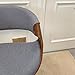Modern Dining Chair with Curved Back - Mid Century Design, Linen Fabric Upholstered Seat & Back (Grey)