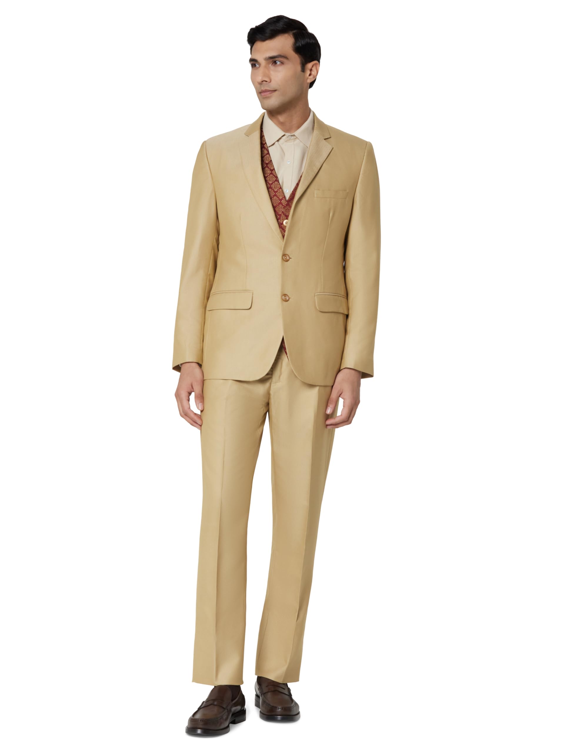 raymond Rayon Blend Men's Full Sleeve Contemporary FIT Medium Fawn Formal Suit (RIDH00518-F5 104)-picture-54