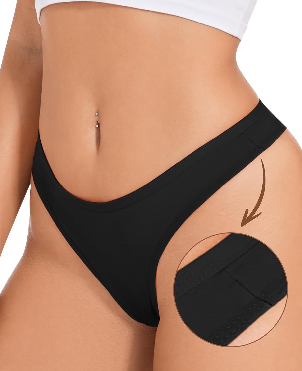 Sunm Boutique Cotton Thongs for Women, No Show Underwear for Women Pack, Sexy Low Rise Ladies Panties - Image 6