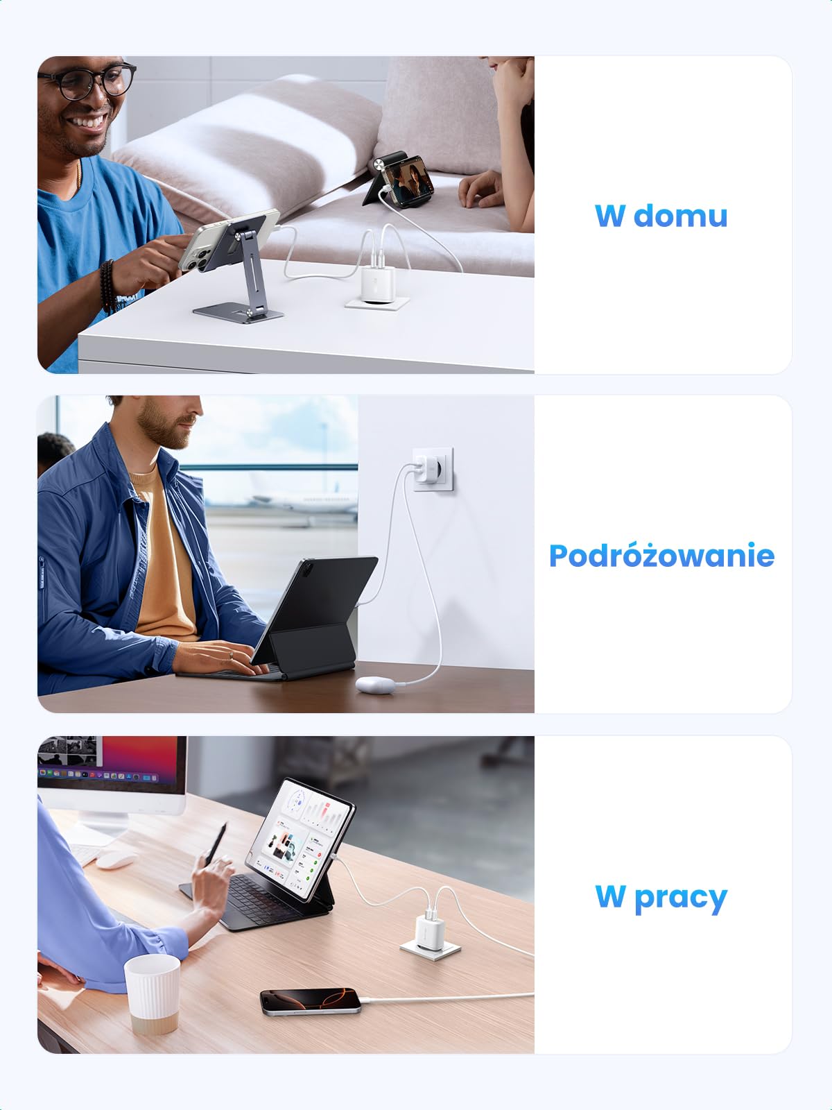 UGREEN Ładowarka USB-C 20W, szybka ładowarka do iPhone'a, 2 porty | Zasilacz PD 20 W, adapter USB-C, wtyczka USB do iPhone 17, Air, 17 Pro Max, 16, 15, 14, 13, 12, iPad, Galaxy S24, Pixel 9