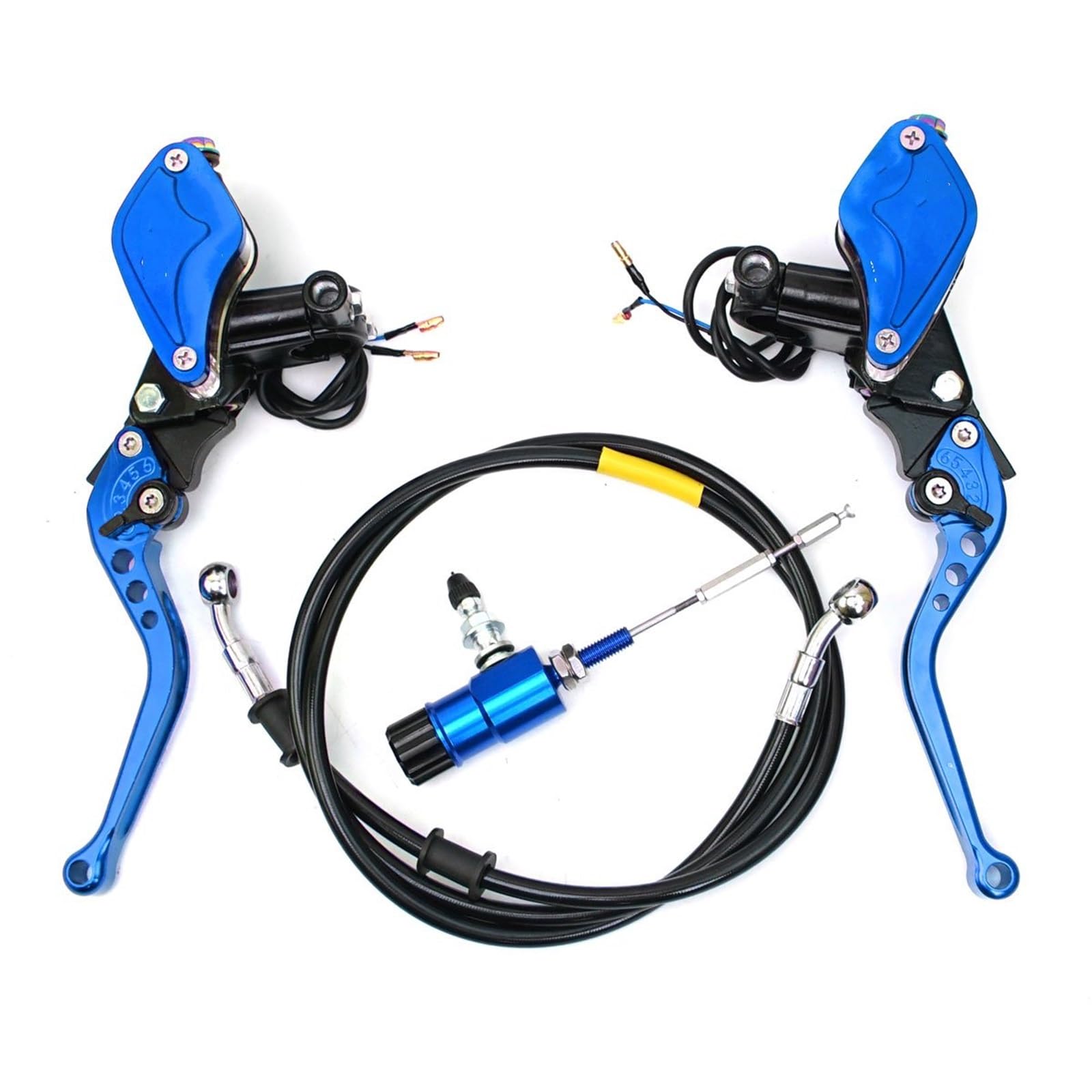 TINGYUS Motorbike Brake Lever 22mm Motorcycle Hydraulic Clutch Kit Brake Master Cylinder Dirt Bike Sport Scooter(FY Blue)