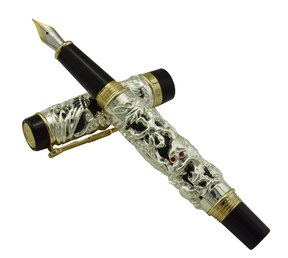 Jinhao Doppel-Drachen Kugelschreiber – Luxuriöser Geschenkstift Mit 0,5 Mm Mine, Goldenes Design