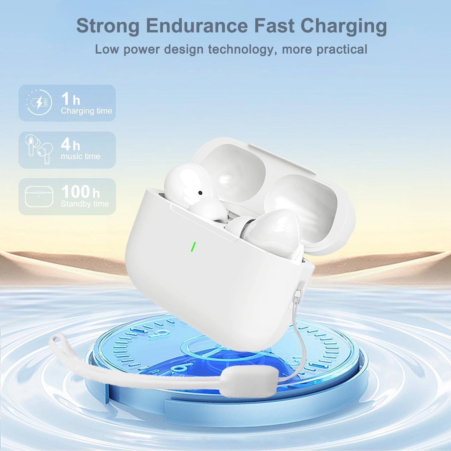 Wireless Earbuds Bluetooth 5.0 Headphones Noise Cancelling Air Buds Pods 3D Stereo Ear pods in-Ear Ear Buds with Deep Bass Earphones Sport Headsets for Android/Samsung/Apple iPhone