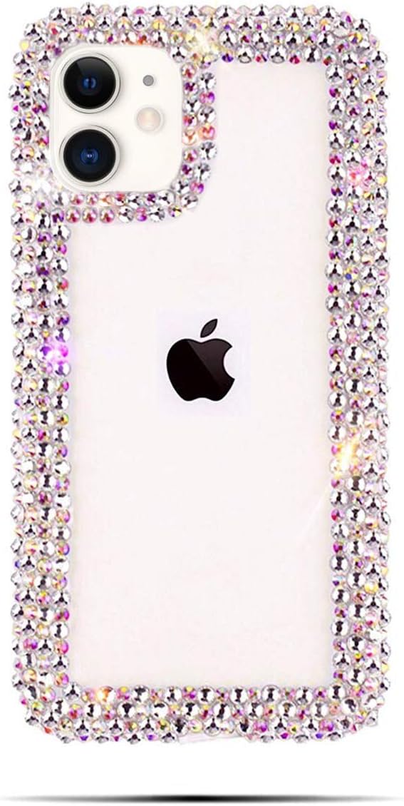 BONITEC Jesiya for iPhone 11, 3D Glitter Sparkle Bling Case Luxury Shiny Crystal Rhinestone Diamond Bumper Clear Protective Cover Clear for Women