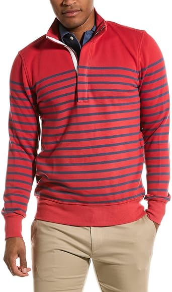 Brooks Brothers Mens Long Sleeve Mariner Stripe Half-Zip