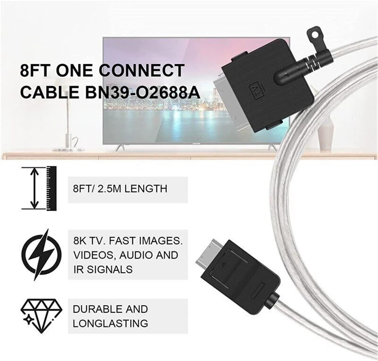 Câble de Connexion TV BN39-02688A Compatible avec Samsung QN75QN800AFXZA