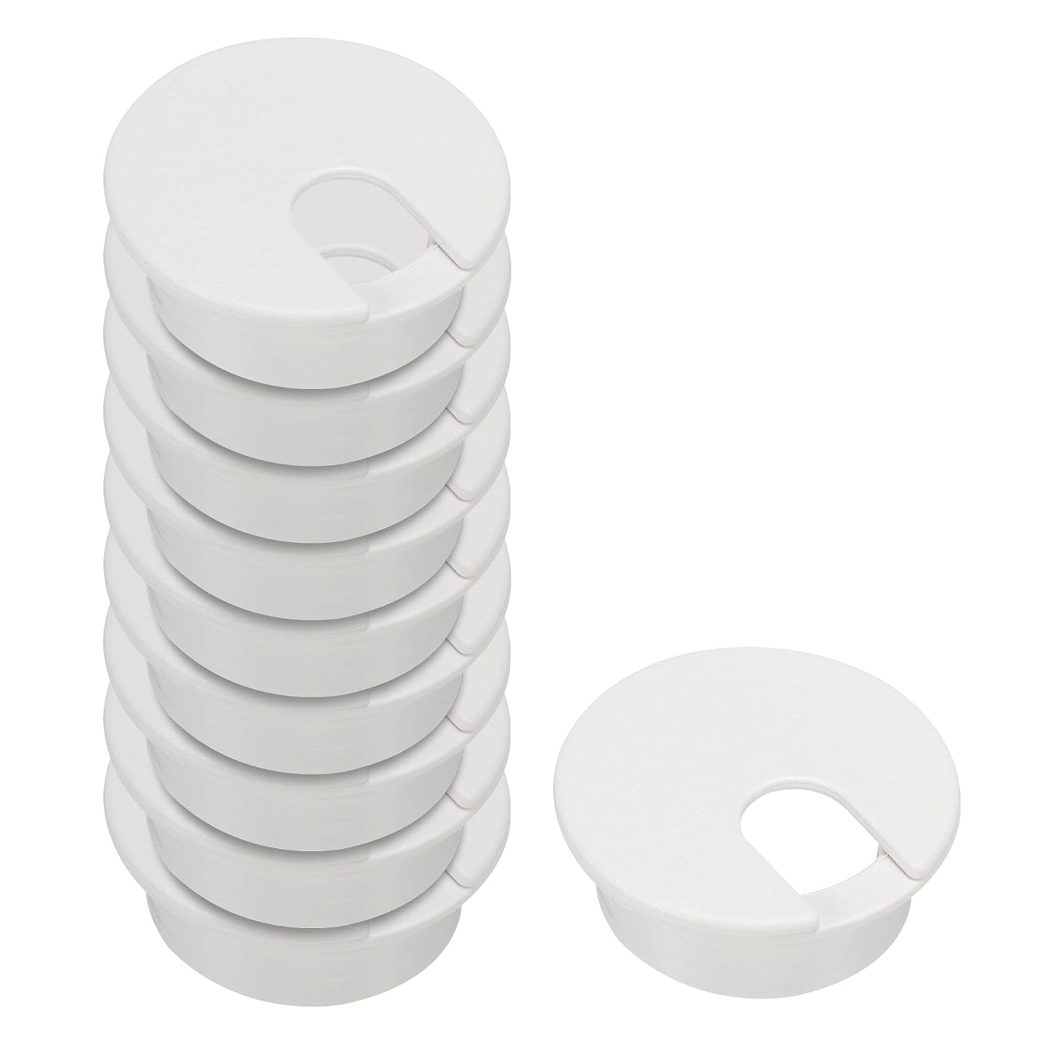 YOKIVE 20 Pcs Desk Cable Hole Cover, Plastic Grommet Great for Office, Home, Daily Use (35mm, White)