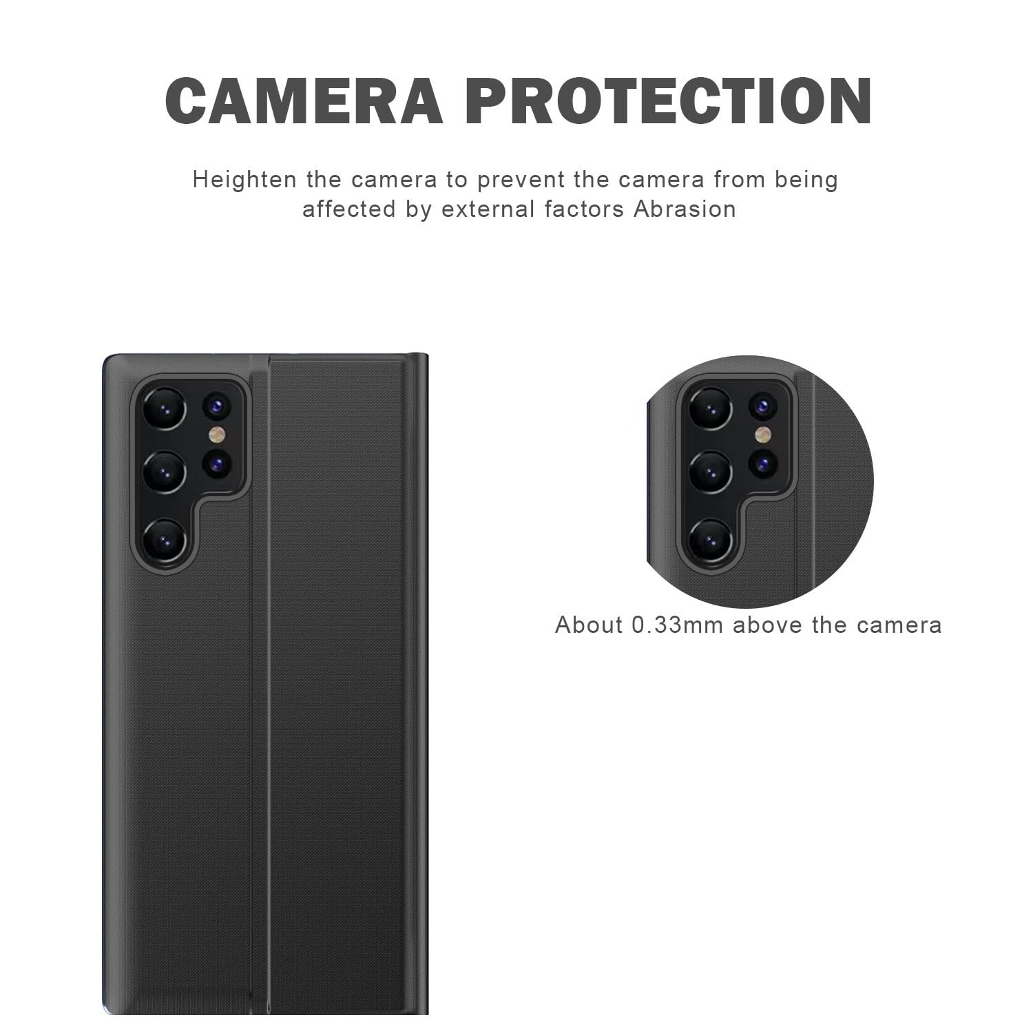 Etui do Samsung Galaxy S24 Ultra/S24 Plus/S24, etui ochronne z klapką magnetyczną, skórzane etui na telefon komórkowy z przezroczystym okienkiem z funkcją stojaka, czarne, S24 Ultra