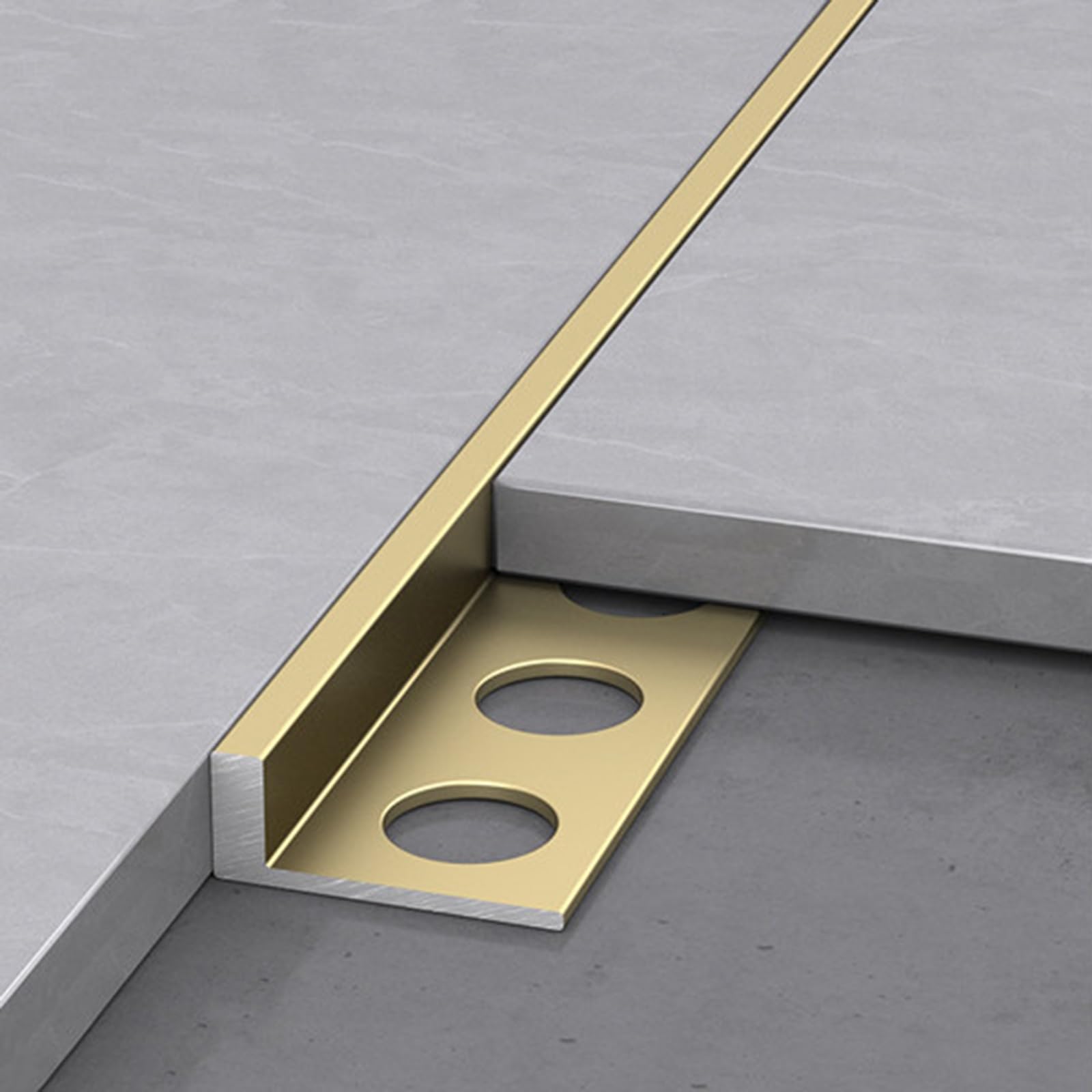 Profilo A L In Lega Di Alluminio Da 125cm×2, Profilo Per Piastrelle, Angolare Quadrato Per Pareti, Protezione Per Bordi Di Bagni E Cucine(Gold,18.0mm)