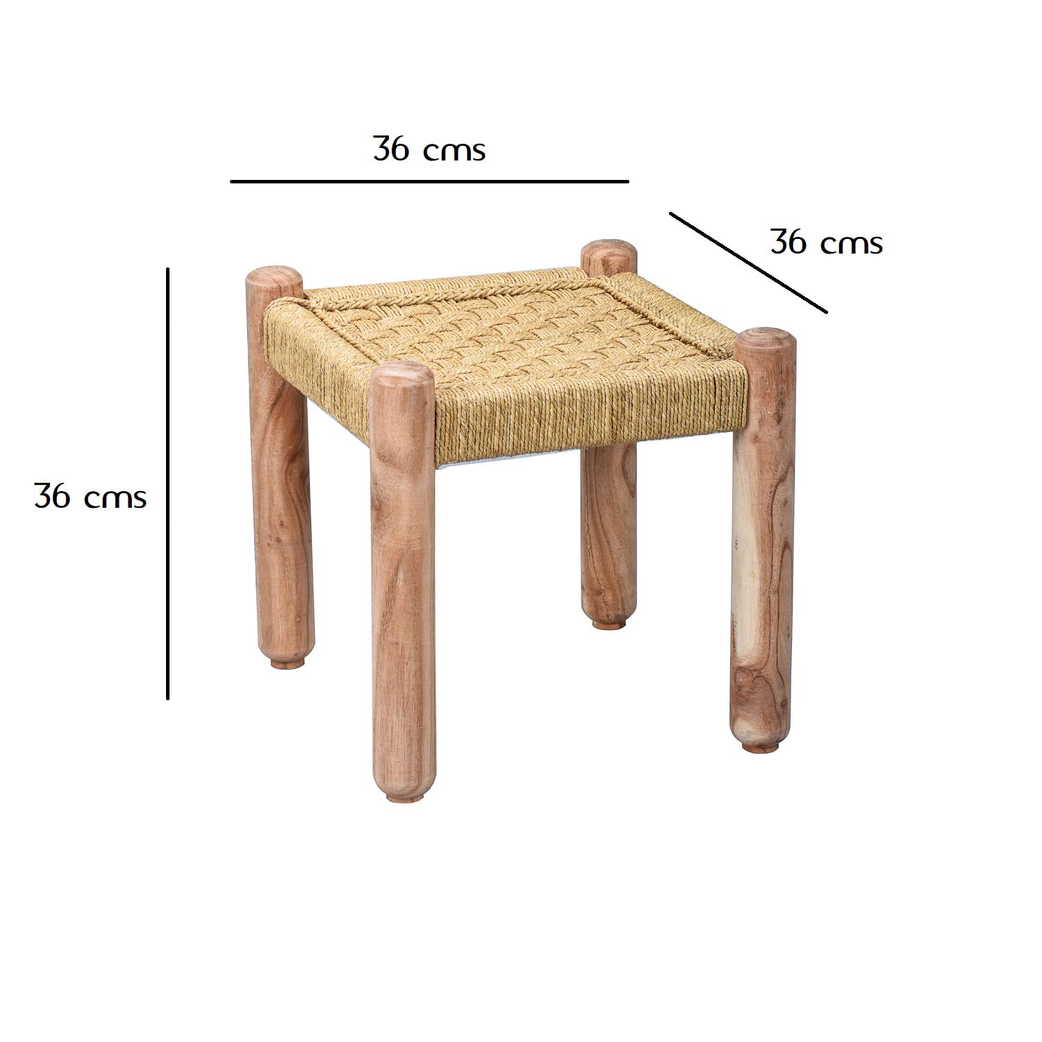 Lot de 2 tabourets Josue élégants en bois d'acacia marron clair 36 cm