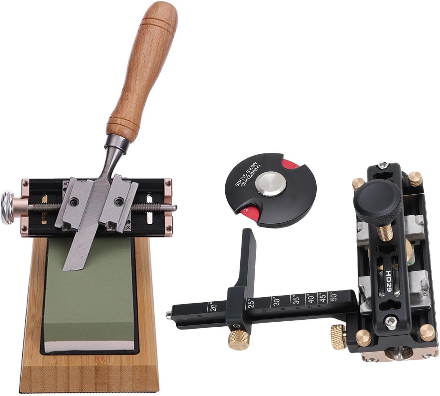 Luqeeg Honing Guides Tool, Aluminum Alloy Versatile Angle, High Hardness Integrated Honing Guides Tool Adjustment Woodworking Sharpener Jig for Easy Chisel Sharpening