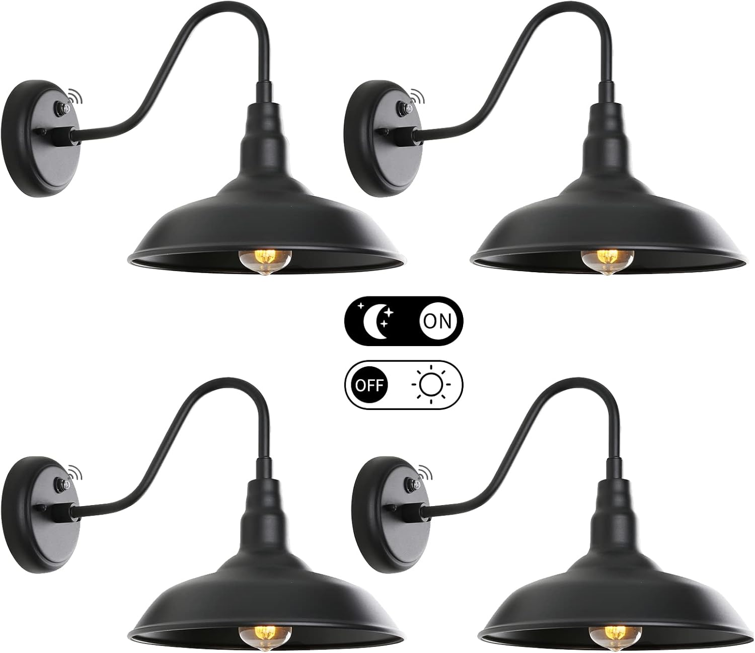 GOALPLUS 14In. Large Dusk to Dawn Outdoor Gooseneck Barn Light Fixture