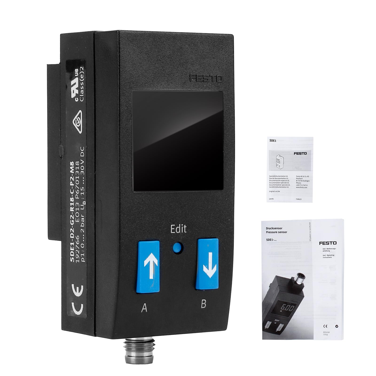 Electrovanne SDE1-D10-G2-MS-L-P1-M8 compatible FESTO 688542 30 VDC