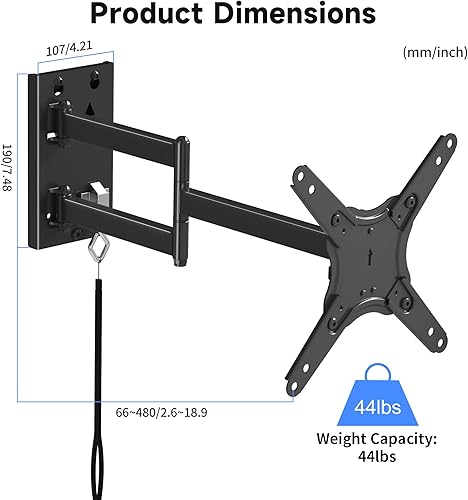 Miniatura 7 de Suptek Soporte de TV RV con cerradura para televisores de 13 a 43 pulgadas  Soporte de pared con bloqueo de movimiento completo para cámper,