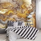 YIHWM -Golden Clouds Ceiling Fabric Wallpaper Living Room Bedroom Bathroom Modern Boys Girls Kids Room Abstract Large Mural- 91'x65'（ not Peel and Stick）