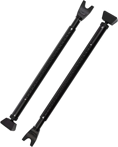 Stalwart - Barras de seguridad para el hogar 2 en 1, paquete de 2 topes de puerta ajustables, barra de seguridad para puertas y ventanas con