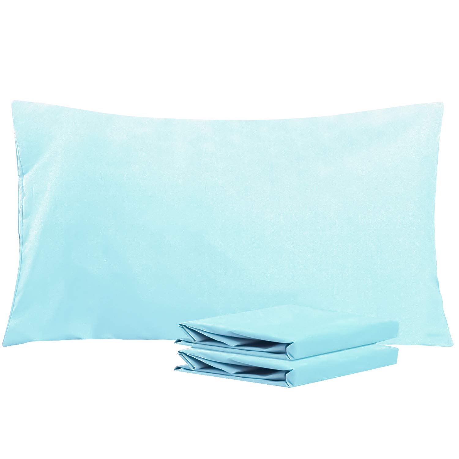 NTBAY King Microfiber Pillowcases, 2 Pack, 20 x 36, Aqua | Soft Brushed Microfiber with Envelope Closure, Set of 2 King 20 x 36 Inch Pillowcases, Pillow Inserts Not Included