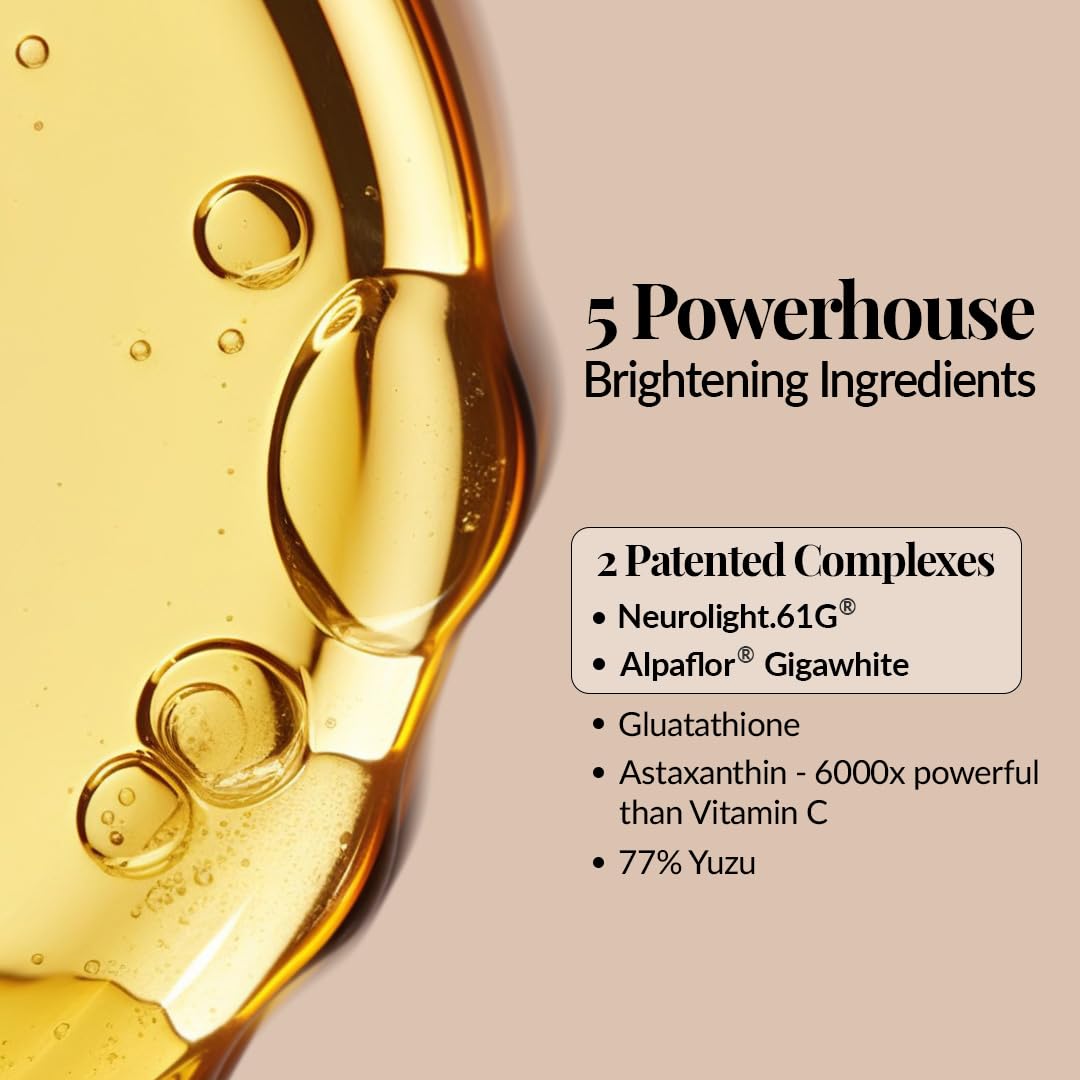 LuxaDerme Korean Ultra Brightening Face Serum with 77% Yuzu, Vitamin C Rich, Glutathione & Niacinamide | Clinically Proven Patented Actives to Reduce Dark Spots & Hyperpigmentation | Vegan Korean Skincare for Men & Women | 30ml 4