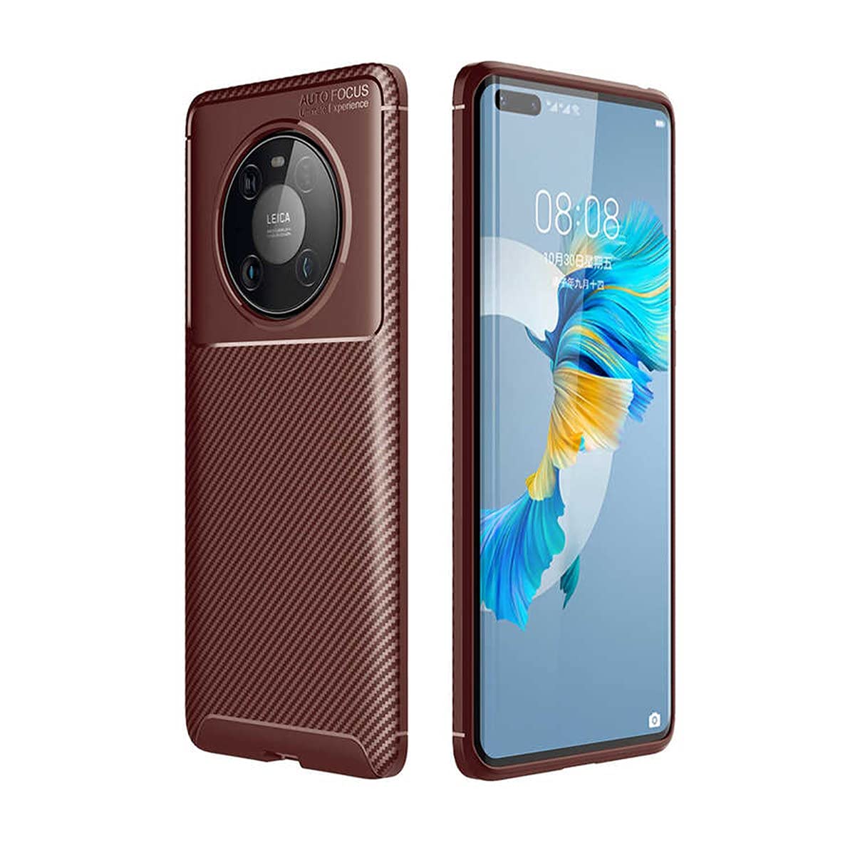 Zore Huawei ile uyumlu Mate 40 Pro Kılıf Negro Silikon Kapak Kahverengi